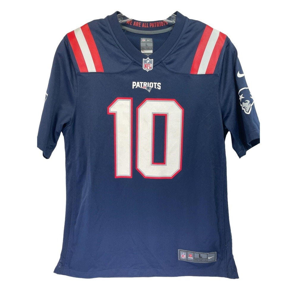 New England Patriots‎ # 10 Mac Jones Nike On Field  Jersey Sz Large  (F42)